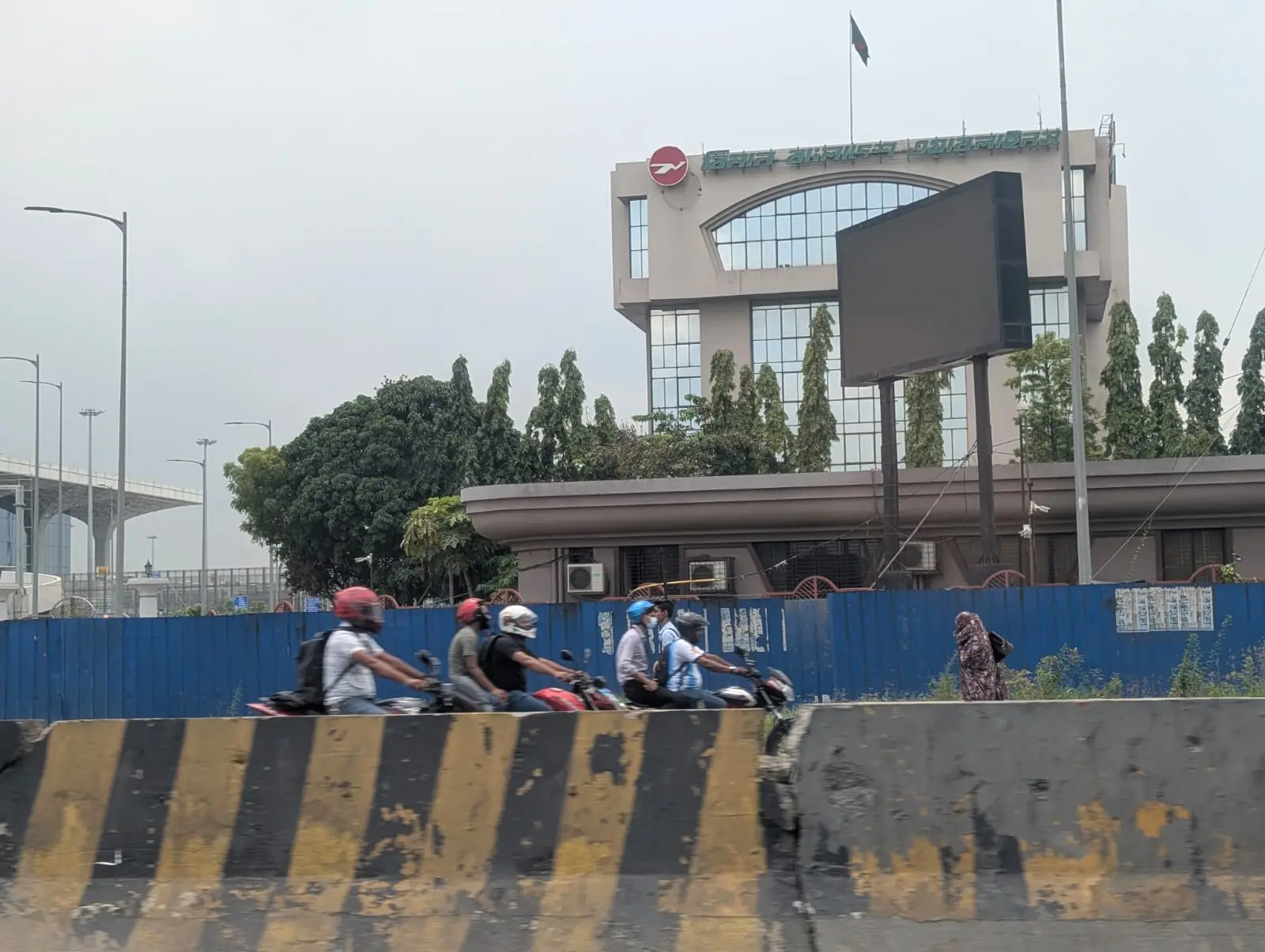 Large LED billboard on the airport road
