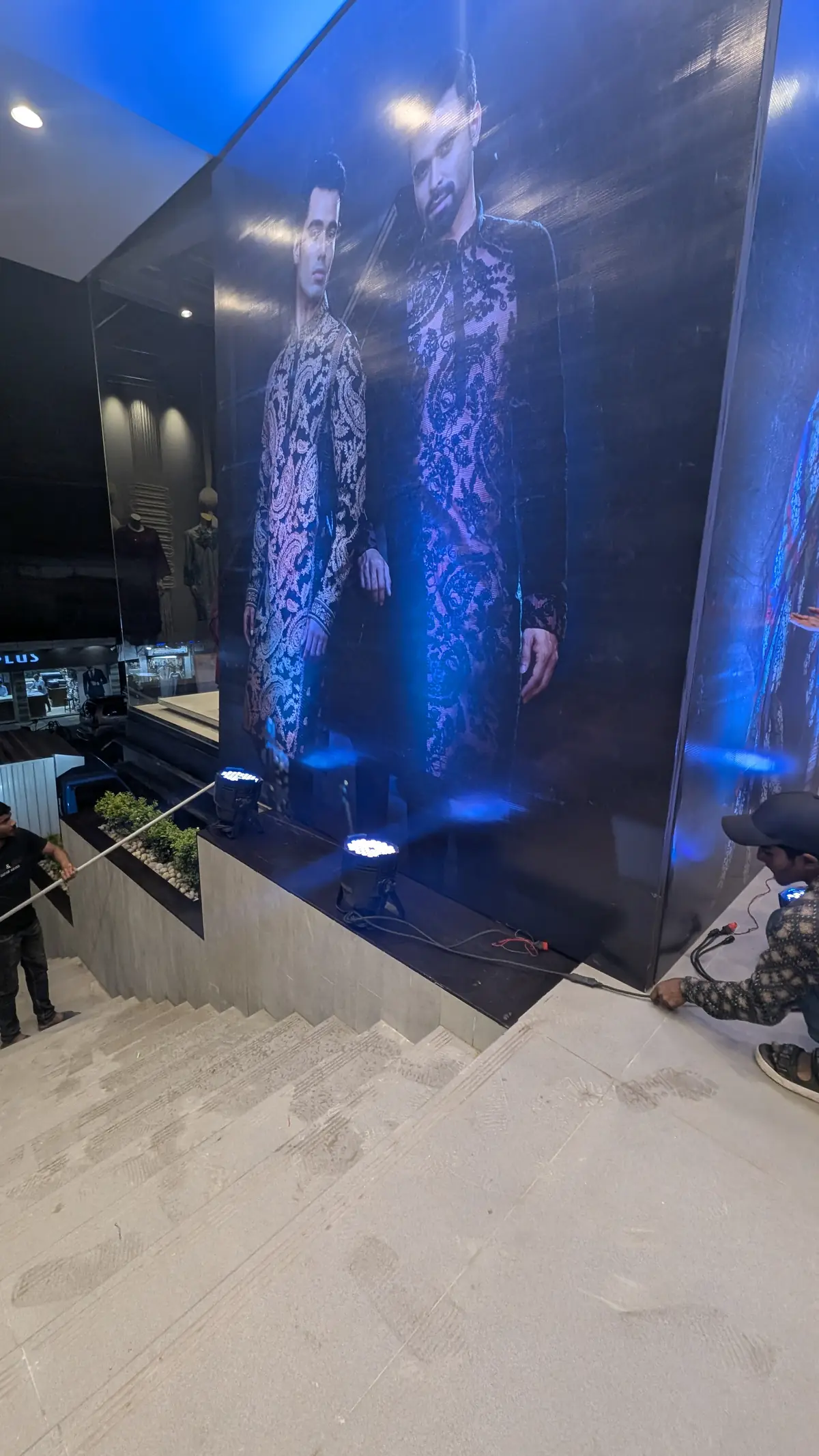 Backlit display at a retail launch